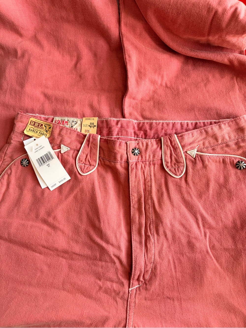 Ralph Lauren Double RL Coral Pants with Contrast Trim - Picture 3 of 9